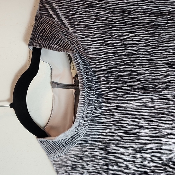 NWT, Soft Surroundings Salvaza Silver Gray Velvet Midi Dress sz M (10-12) - Picture 4 of 11